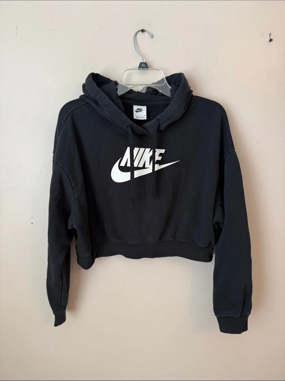 Nike Graphic Cropped Hoodie Black  Size Small